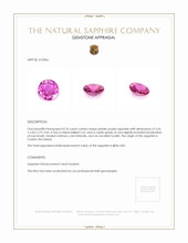 0.76 Ct. Pinkish Purple Sapphire from Ceylon (Sri Lanka) Appraisal