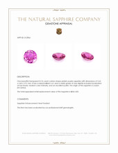 0.76 Ct. Pinkish Purple Sapphire from Ceylon (Sri Lanka) Appraisal