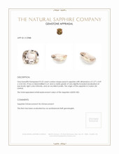 0.55 Ct. Peach Sapphire from Ceylon (Sri Lanka) Appraisal