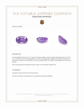 1.37 Ct. Pinkish Purple Sapphire from Ceylon (Sri Lanka) Appraisal