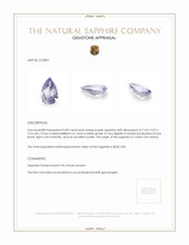 0.89 Ct. Purple Sapphire from Ceylon (Sri Lanka) Appraisal