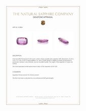 0.58 Ct. Purplish Pink Sapphire from Ceylon (Sri Lanka) Appraisal