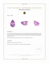 0.48 Ct. Pinkish Purple Sapphire from Ceylon (Sri Lanka) Appraisal