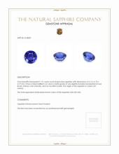 1.31 Ct. Blue Sapphire from Ceylon (Sri Lanka) Appraisal