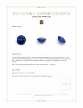 0.79 Ct. Blue Sapphire from Ceylon (Sri Lanka) Appraisal