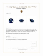 1.03 Ct. Blue Sapphire from Ceylon (Sri Lanka) Appraisal