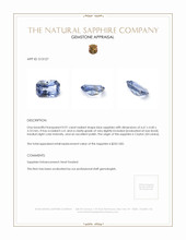 0.91 Ct. Blue Sapphire from Ceylon (Sri Lanka) Appraisal