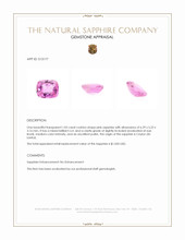 1.02 Ct. Pink Sapphire from Ceylon (Sri Lanka) Appraisal