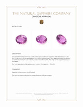 0.67 Ct. Purplish Pink Sapphire from Ceylon (Sri Lanka) Appraisal