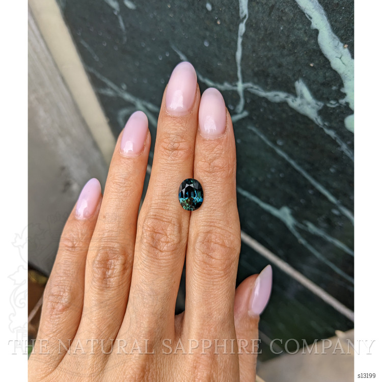 3.88 Ct. Bluish Green Sapphire from Ceylon (Sri Lanka)