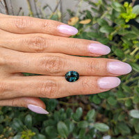 3.88 Ct. Bluish Green Sapphire from Ceylon (Sri Lanka) Life Style