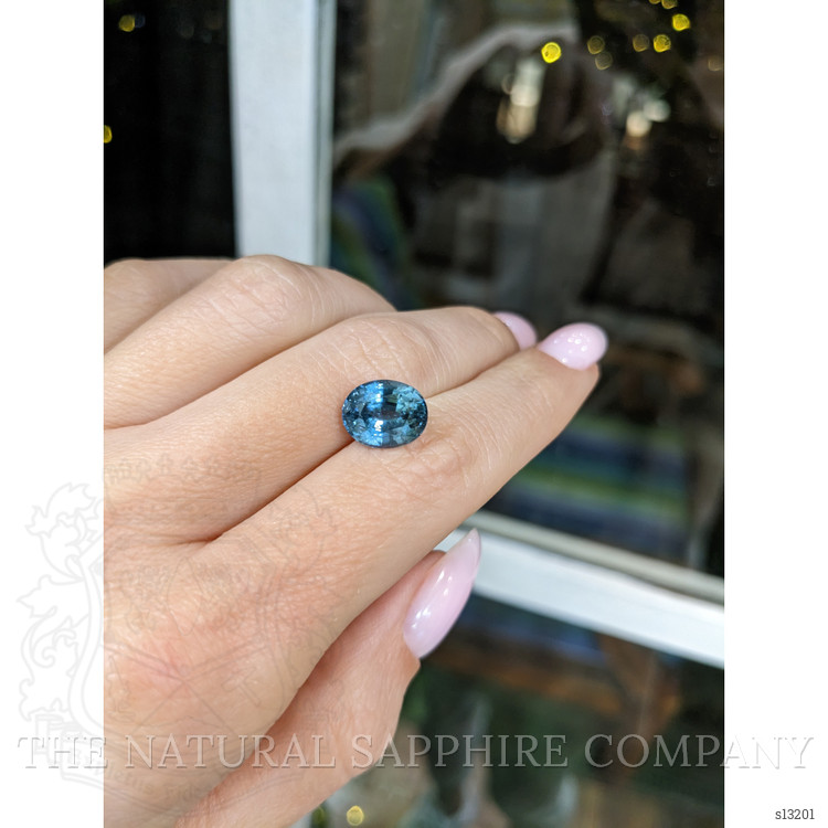 4.46 Ct. Greenish Blue Sapphire from Ceylon (Sri Lanka)
