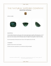 6.48 Ct. Bluish Green Sapphire from Ceylon (Sri Lanka) Appraisal