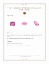 1.03 Ct. Purplish Pink Sapphire from Ceylon (Sri Lanka) Appraisal