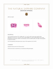 2.57 Ct. Pink Sapphire from Ceylon (Sri Lanka) Appraisal