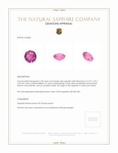 1.00 Ct. Purplish Pink Sapphire from Ceylon (Sri Lanka) Appraisal