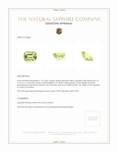 1.79 Ct. Greenish Yellow Sapphire from Ceylon (Sri Lanka) Appraisal