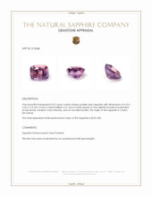 0.35 Ct. Purplish Pink Sapphire from Ceylon (Sri Lanka) Appraisal