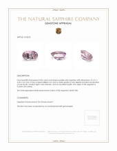0.83 Ct. Purplish Pink Sapphire from Ceylon (Sri Lanka) Appraisal
