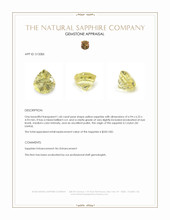 1.60 Ct. Yellow Sapphire from Ceylon (Sri Lanka) Appraisal