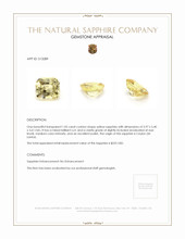 1.05 Ct. Yellow Sapphire from Ceylon (Sri Lanka) Appraisal