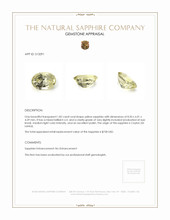 1.82 Ct. Yellow Sapphire from Ceylon (Sri Lanka) Appraisal