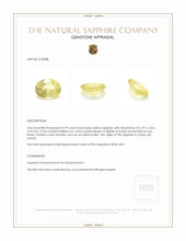 0.99 Ct. Yellow Sapphire from Ceylon (Sri Lanka) Appraisal