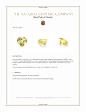 1.05 Ct. Yellow Sapphire from Ceylon (Sri Lanka) Appraisal