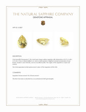 1.84 Ct. Yellow Sapphire from Ceylon (Sri Lanka) Appraisal