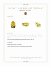 1.27 Ct. Yellow Sapphire from Ceylon (Sri Lanka) Appraisal