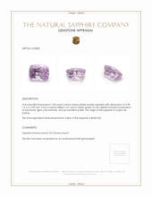 1.08 Ct. Pinkish Purple Sapphire from Ceylon (Sri Lanka) Appraisal