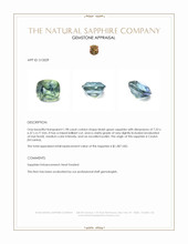 1.98 Ct. Bluish Green Sapphire from Ceylon (Sri Lanka) Appraisal
