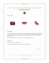 1.53 Ct. Pinkish Purple Sapphire from Ceylon (Sri Lanka) Appraisal