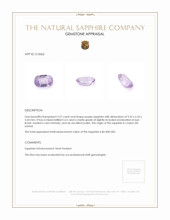 2.57 Ct. Purple Sapphire from Ceylon (Sri Lanka) Appraisal
