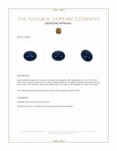 3.02 Ct. Blue Cabochon Sapphire from Ceylon (Sri Lanka) Appraisal