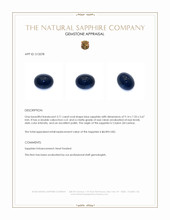 3.71 Ct. Blue Cabochon Sapphire from Ceylon (Sri Lanka) Appraisal