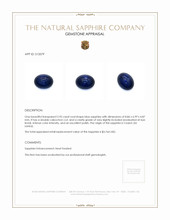 2.95 Ct. Blue Cabochon Sapphire from Ceylon (Sri Lanka) Appraisal