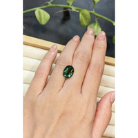 5.21 Ct. Green Sapphire from Madagascar Life Style