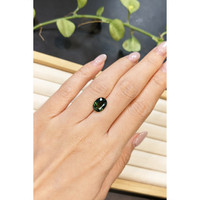 3.87 Ct. Green Sapphire from Madagascar Life Style