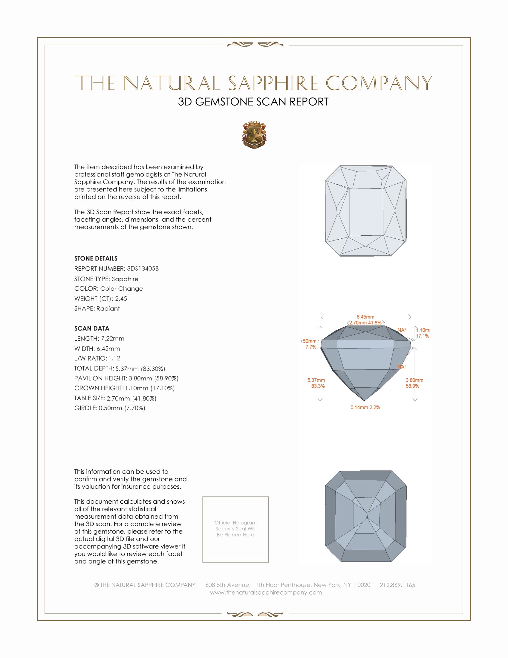 2.45 Ct. Color Change Sapphire from Madagascar