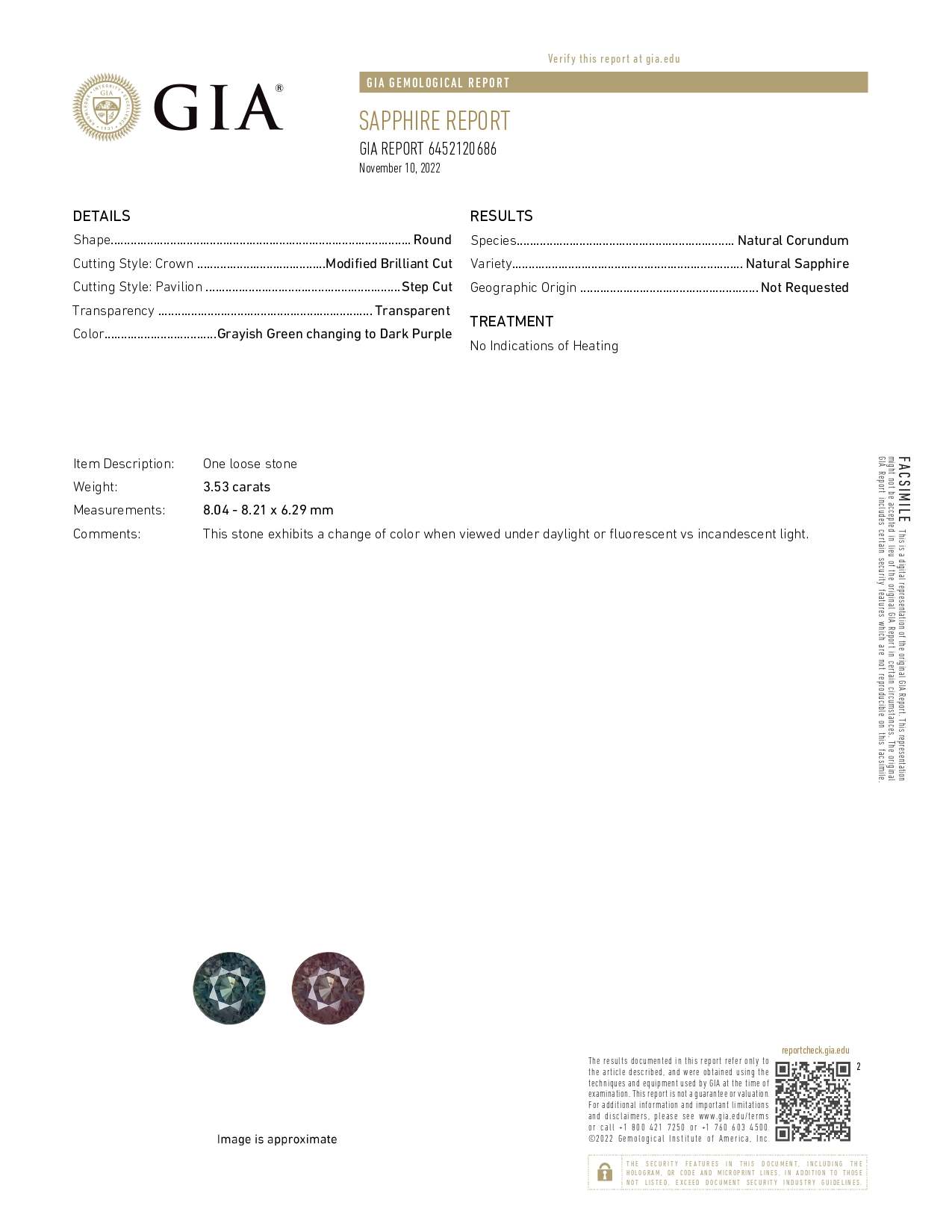 3.53 Ct. Color Change Sapphire from Madagascar