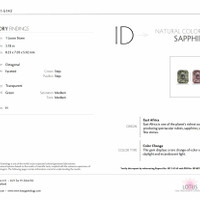 3.18 Ct. Color Change Sapphire from Tanzania Scan Report