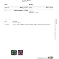 4.92 Ct. Color Change Sapphire from Madagascar Scan Report