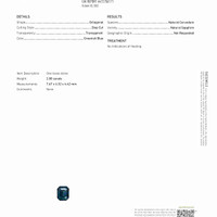 2.08 Ct. Bluish Green Sapphire from Madagascar Scan Report