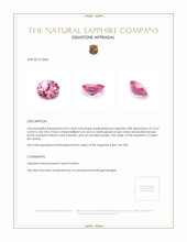4.41 Ct. Padparadscha Sapphire from Ceylon (Sri Lanka) Appraisal