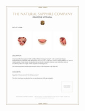 1.03 Ct. Padparadscha Sapphire from Madagascar Appraisal