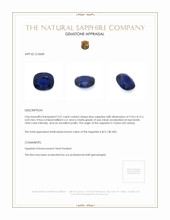 3.57 Ct. Blue Sapphire from Ceylon (Sri Lanka) Appraisal