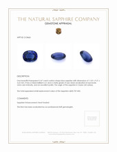 5.47 Ct. Blue Sapphire from Ceylon (Sri Lanka) Appraisal