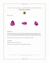 1.75 Ct. Purplish Pink Sapphire from Ceylon (Sri Lanka) Appraisal