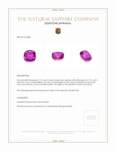 1.99 Ct. Purplish Pink Sapphire from Ceylon (Sri Lanka) Appraisal